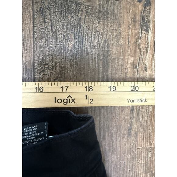 7 For All Mankind Jeans Mens 36x30 Black Slim Fit Straight Distressed Slimmy - Picture 4 of 7